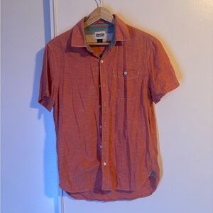 American Republic Short-Sleeve Button-Up Shirt in Coral